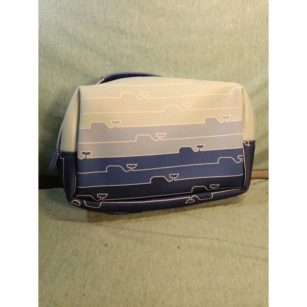 Vineyard Vines neoprene cosmetics clutch bag w/whales